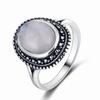 CopperRing Jewelry 8*10mm Labradorite Moonstone Boutique Jewelry Retro Ring Women Wedding Engagement Birthday Party Gift