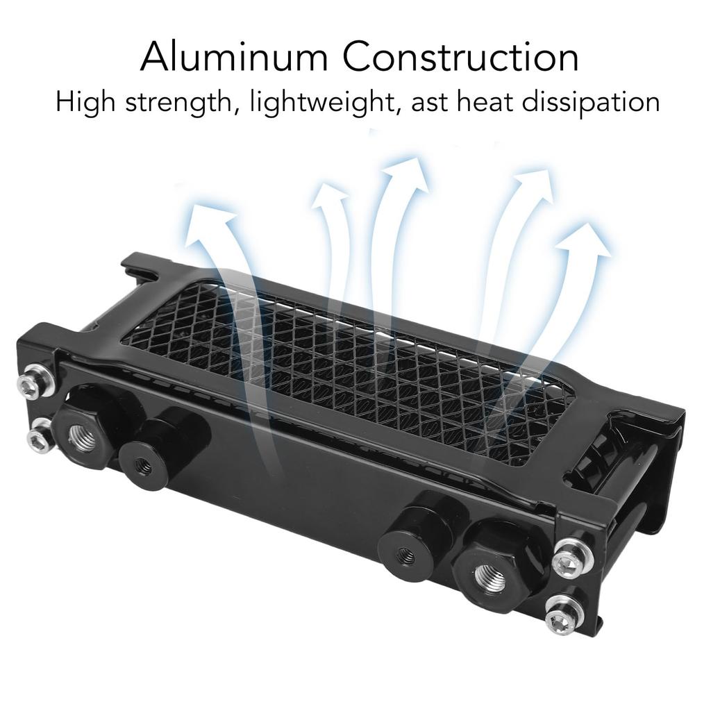 Motorcycle Oil Cooler Kit, Engine Oil Cooling Radiator, Oil Cooling Radiator System Kit, Aluminum 4-Row High Efficiency Replacement, for Monkey 125 50