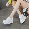 thick-soled white shoes women's inner height increase leather embroidery new sports and leisure versatile and lightweight women's shoes Velcro 