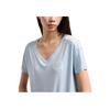 Armani Exchange Solid V-Neck Pullover Short Sleeve T-Shirt Women tops Light-Blue XW000531-AF10359-U9278