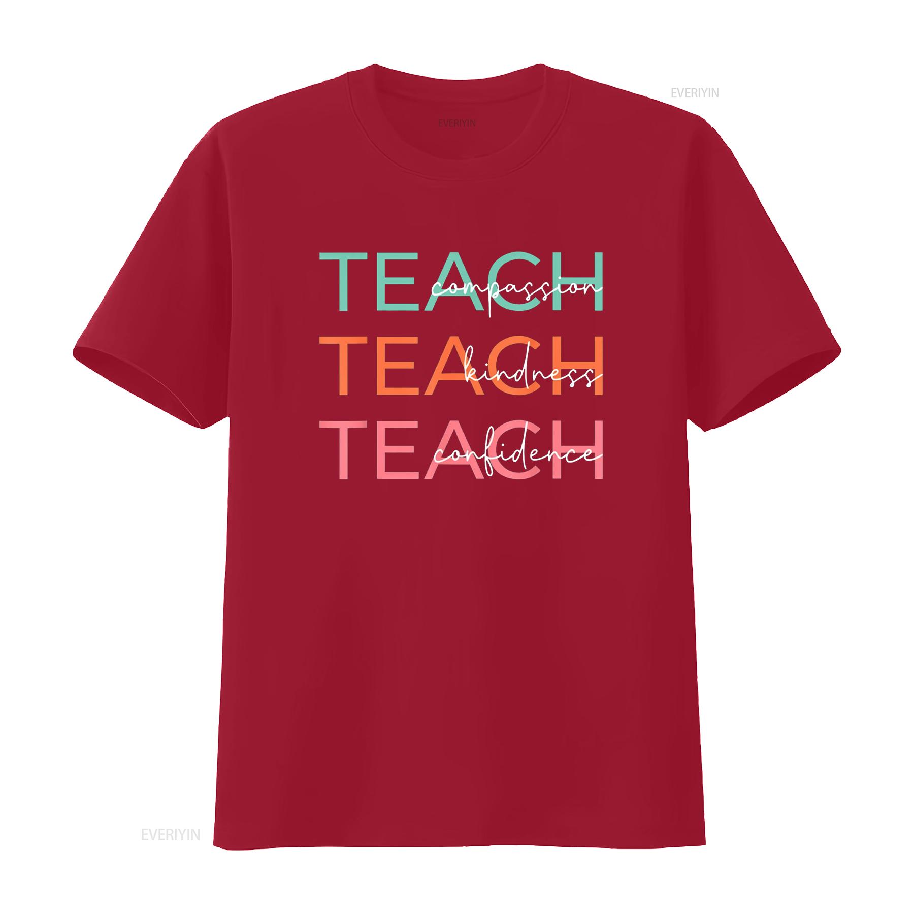 Teach Compassion Kindness Confidence Teacher Back To School T Shirt Black Medium vintage Washed streetwear designer clothes S