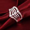 925 Sterling Silver AAA Zircon Crystal Ring, Fashionable Wedding Jewelry
