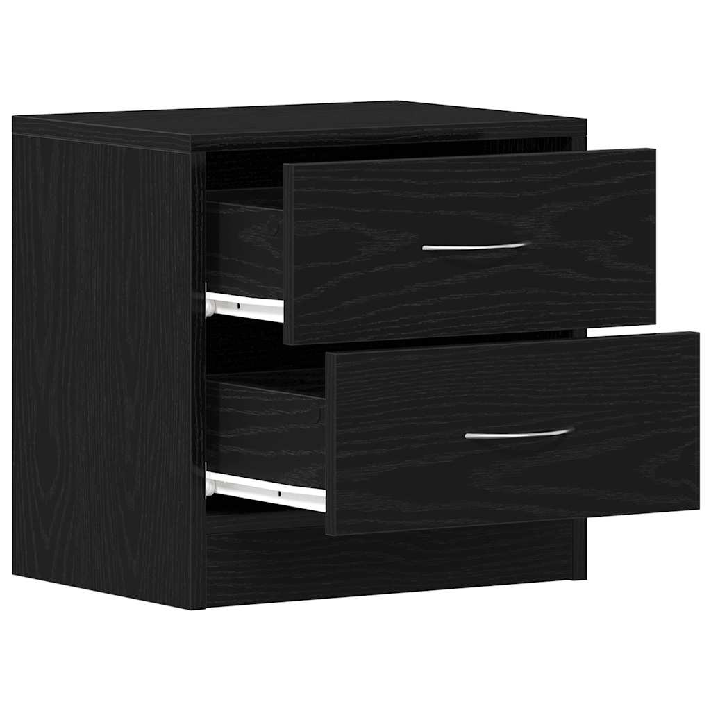 Nightstand Black Oak Effect 40 X 30 X 40 Cm Engineered Wood