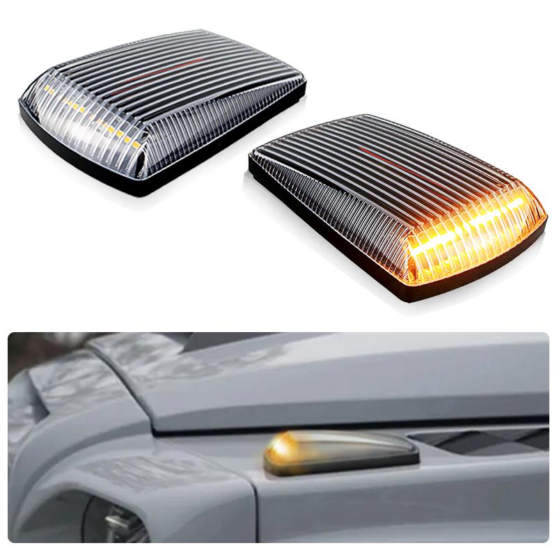 

2pcs Amber LED Front Corner Lamp Turn Signal Marker Indicator Lights For Mercedes Benz G-Class W463 W461 W460 OEM#: 4638260057