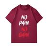 Men's 100% Cotton Crew Neck Short Sleeve T-Shirt, Casual NO PAIN NO GAIN Motivational Printed Breathable Soft Daily Workout Tee Top for Fitness Enthus