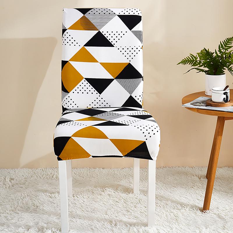 Stretch Printed Dining Chair Cover Anti Dirty Seat Slipcover For Living Room Wedding Hotel Banquet Office