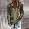 Solid Zip Up Hoodie, Casual Long Sleeve Drawstring Hoodie Sweatshirt, Women's Clothing