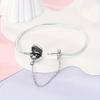 Elegant 925 Sterling Silver Bracelet with Sparkling Heart Zircon and Safety Chain - Perfect Gift for Special Occasions