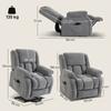 Electric Recliner Chair, Massage and Heating, Footrest, Reclining Backrest, Remote, Side Pocket
