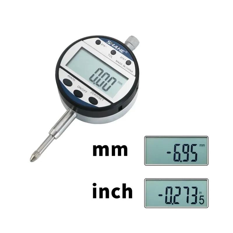 SHAHE New Type Indicator 0-12.7/25.4 Mm 0.01 Mm Digital Dial Gauge Precision Measurement Tools Digital Dial Indicator