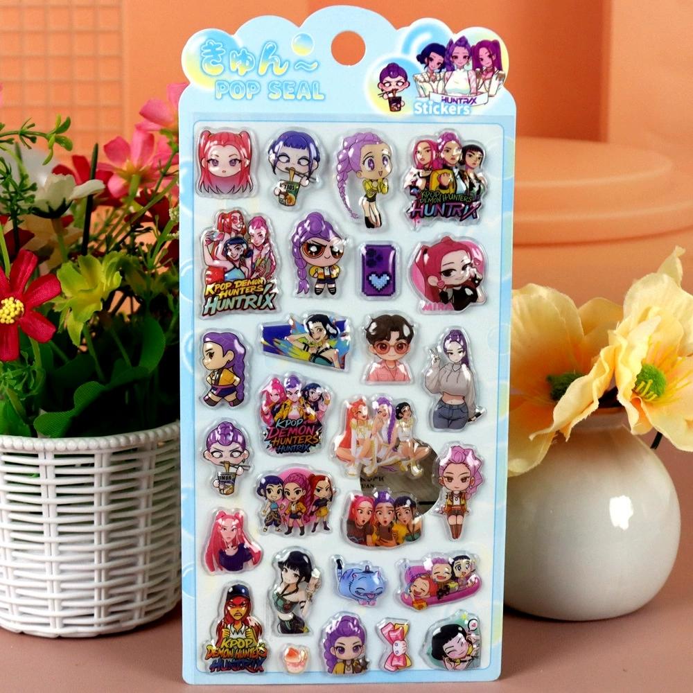 Cute Cartoon Kpop Witch Hunt Squad 3D Relief Stickers Kawaii Anime Bubble Decals  Phone Notebook Reward Sticker Toy Gift