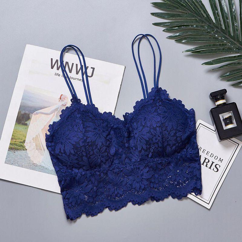 Women's Backless Lace Floral Bralette Crop Top With Padded Comfort**