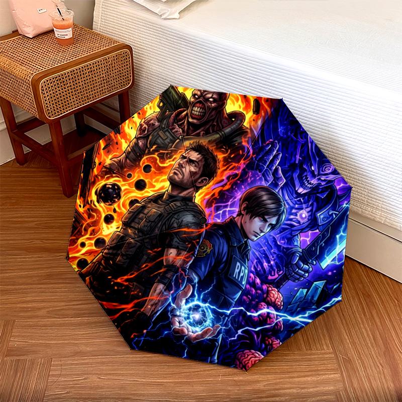 

1PC Automatic Folding Umbrella Resident Evil Pattern 8 Ribs Portable Foldable Travel Umbrella Christmas Birthday Gift разноцветный
