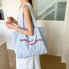 Casual Canvas Totes Bag Solid Color Women's Handbag Fashion Letters Shoulder Bag  Girls
