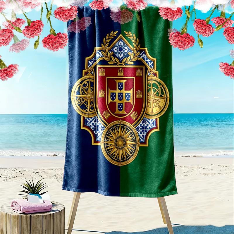 Royal Emblem Design beach towel beach Beach towel for vacation photos Absorbent bath towel seaside Outdoor pool towel Outdoor picnic beach mat