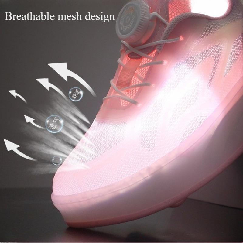 Speed Roller Inline Skates Shoes for Children's Ice Skating Sneaker with Wheels 4 Wheel Racing Roller Skates for Boys and Girls