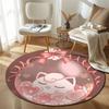 Jigglypuff Pokémon Sleeping in a Crystal Egg Round Rug, Soft Pink Dreamy Style Design, Soft Non-Slip Washable Area Mat, Soft Touch