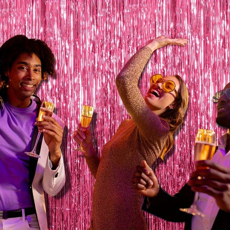 1/2/3pcs Pink Rain Curtain Sparkling Backdrop Party Background Decoration Photography Props Wedding Birthday Party Decorations