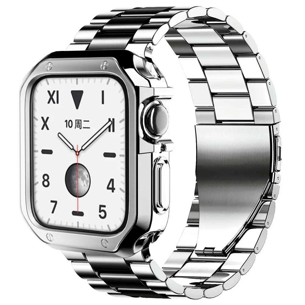 TPU Schutzhülle+Metallarmband Für Apple Watch Ultra Armband 46mm 49mm 45/44mm 41mm Edelstahl Armband Serie 6 se 7 8 9 10