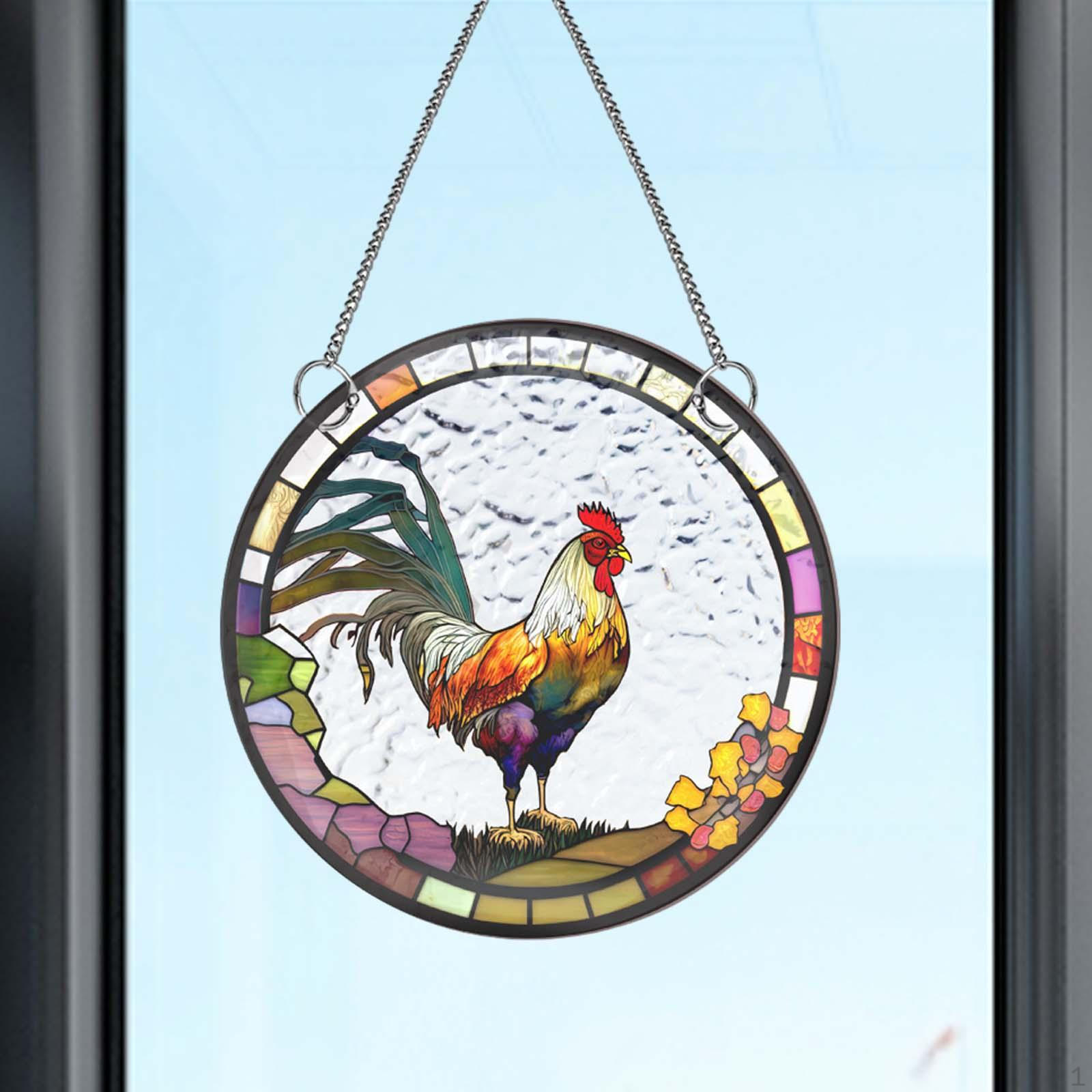 Акриловая подвесная витражная декоративная панель в форме животного, цветной декоративный орнамент для помещений cock