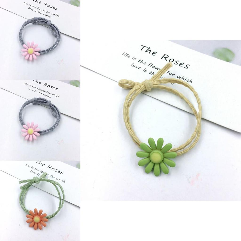 Adorable Ins Women Daisy Hair Rope With Versatile High-elastic Korean Rubber Band Design