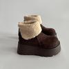 Mango head muffin ice cotton women's 2026 new small height increase thick bottom flip mouth piled thickened cotton shoes