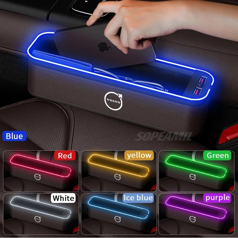 Volvo XC40 XC60 XC70 XC90 S40 S60 S80 S90 C30 V40 V50 V60 V70 V90 Car Seat Gap Slot Crevice Storage Box USB Charging Organizer