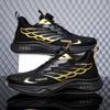 Men’s Summer Mesh Breathable Running Shoes with Rotating Buckle, Height-Boost, and Shock Absorption