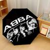 ABBA Print 8?Ribs Automatic Umbrella Wind Resistant Lightweight Folding Umbrella For Outdoor Travel