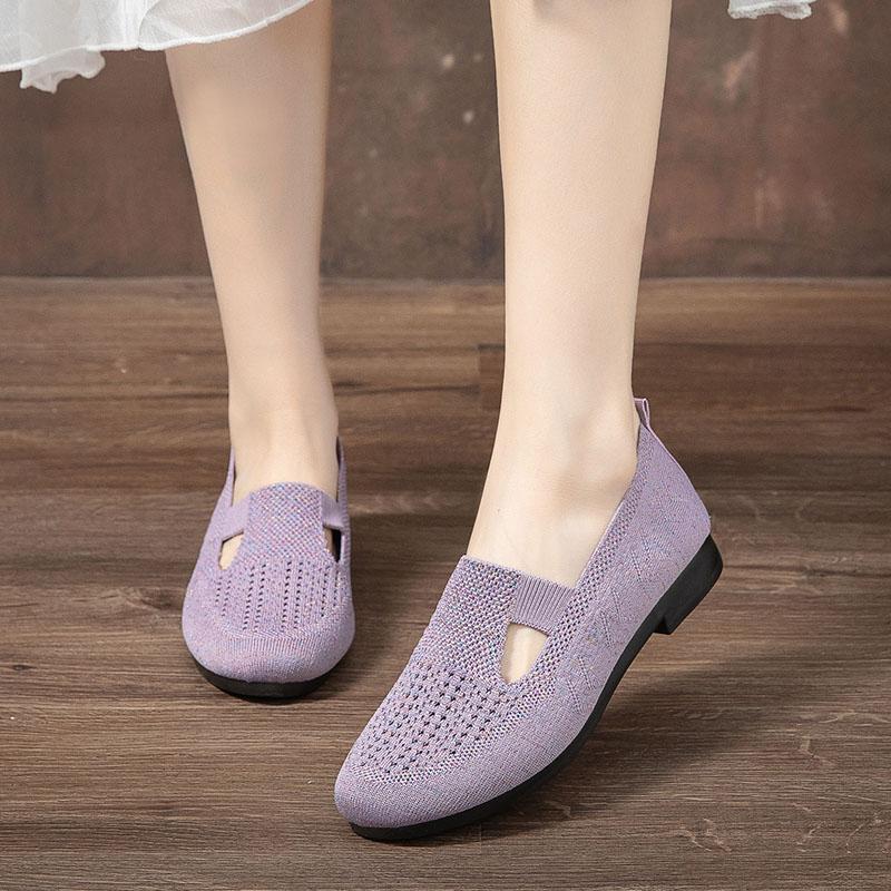 

Summer mesh lightweight mom shoes, fashionable and breathable women s shoes, one-foot flat casual anti-slip sports shoes 40 фіолетовий