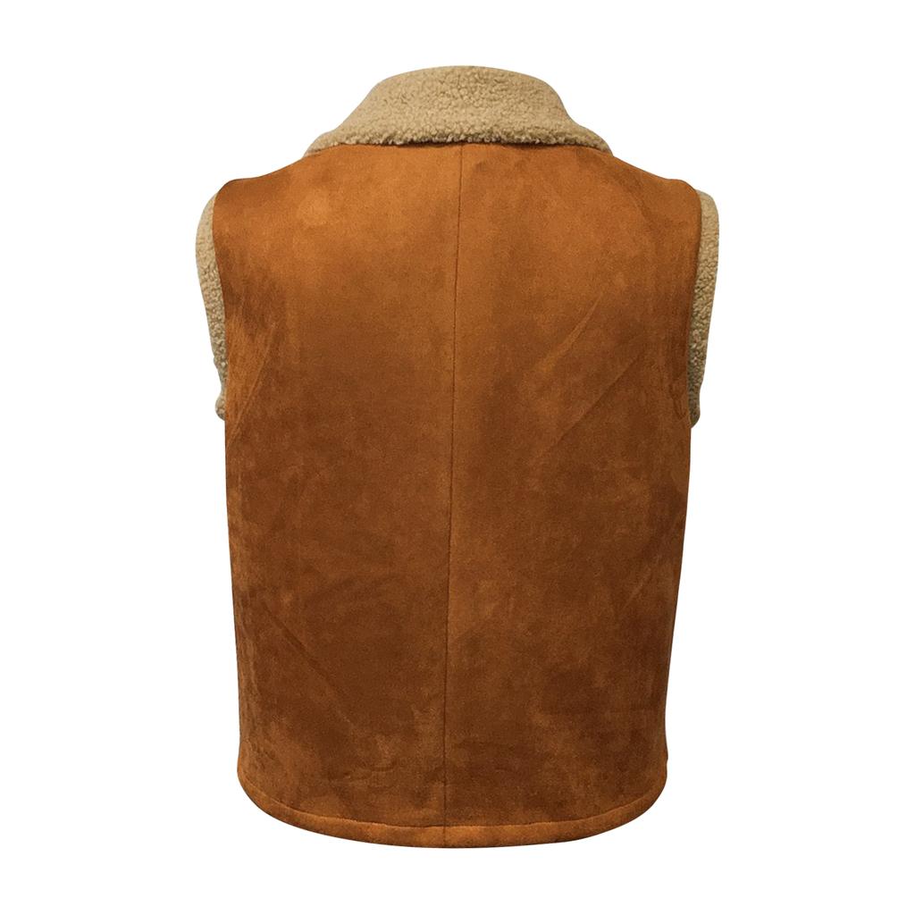 Pánská barevně blokovaná plyšová vesta bunda pro outdoorové sporty Pánská ležérní vesta s více kapsami