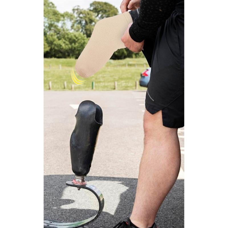 Long Prosthetic Stump Sock In Cotton Fabric With Stretch Opening for Prosthesis Users Home Use Commuting and Walking