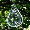 Colorful Silver Stainless Steel Raindrop Wind Spinner - 3D Foldable Ornament for Home and Balcony.