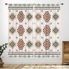 Western Cow Skull Curta,Beige Southwestern Bohemian Geometric Pattern Native Aztec Longhorn Head Cowboy Farmhouse Country