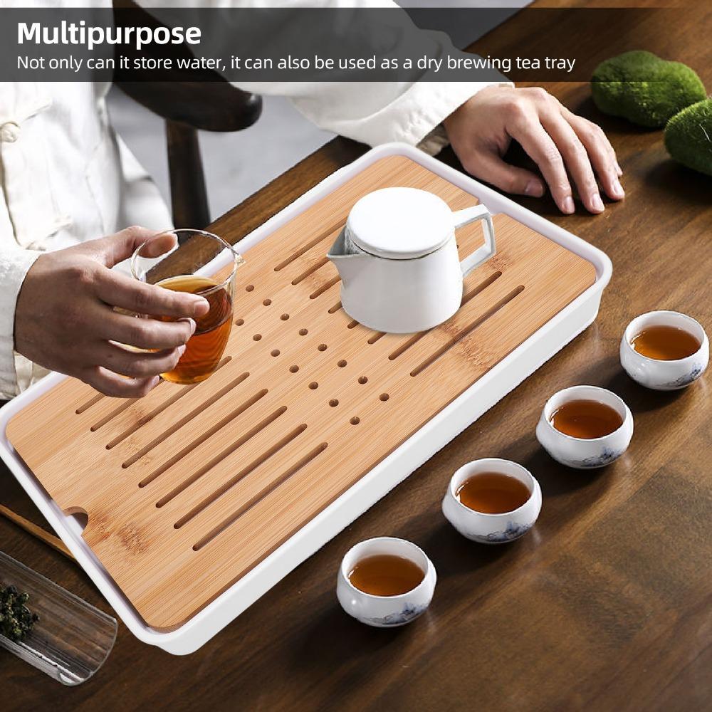 Water Storage Drainage Chinese Tea Tray Rectangular Shape Water Storage Tray For Home Office