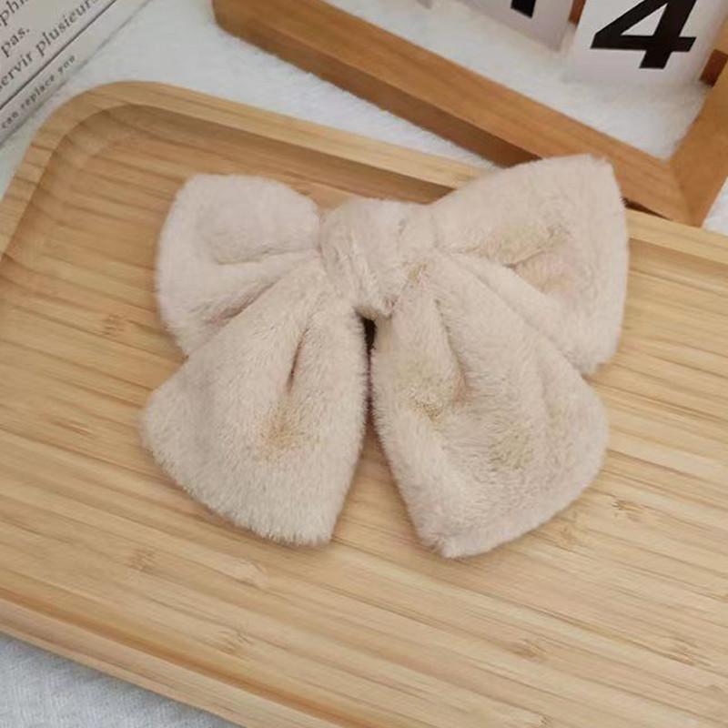 Warm Imitation Mink Fleece Hairpin Plush Big Bow Hairpin Top Clip Spring Clip Hair Accessories Headdress