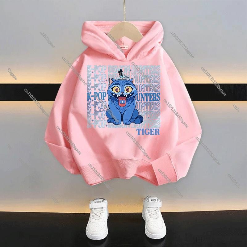 Kids Cartoon KPop Demon Hunters Hoodie 2025: Cool Hooded Pullover Sweatshirt For Boys Girls Casual Fashion Top