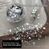 1 Box 3D Mini Round Heart Star Nail Art Charms Sequin Nail Art Flake Silvery Shiny Charms Accessories