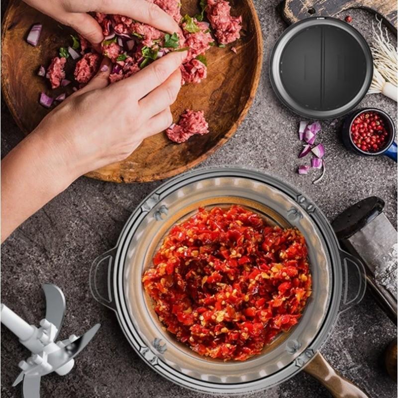 2L/3L Large Capacity Electric Meat Grinder Multi-function Veg Chopper Household Stainless Steel Sausage Food Processor