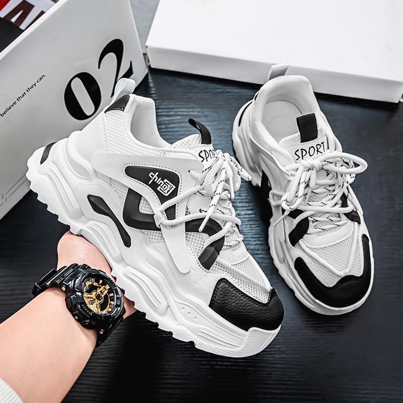New Fashion Men 's Four Seasons Comfortable Thick Sole Shoes Students BoysTrending Soft Sole Breathable Casual Running Sneakers