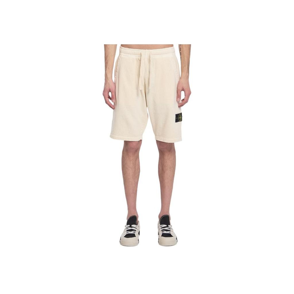 Stone Island Plain Badge Drawstring Casual Shorts Men shorts Off-White K1S156200009S0060-V0193