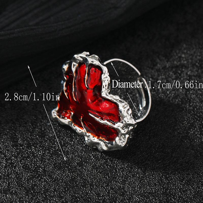 Minimalist Alloy Ring with Opening Ring, Fashionable Retro Joint Ring, Adjustable Opening Ring