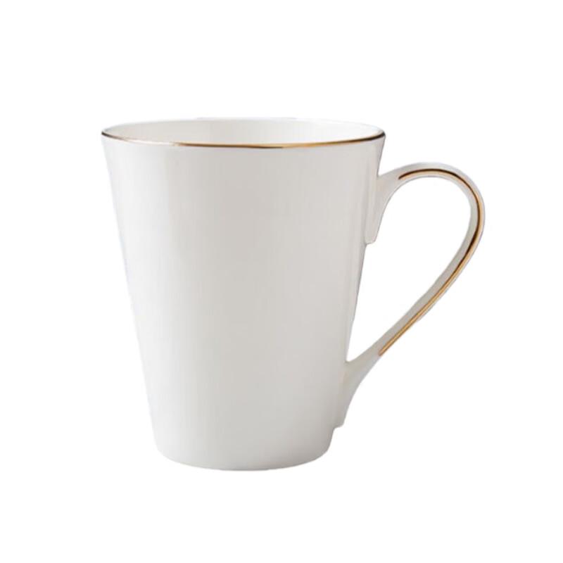 Qianxing Ceramic Gold-Rim White Mug
