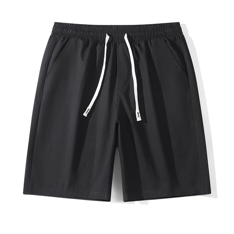 Solid Color Pure Cotton Edging Shorts Men's Summer Trendy Loose Basketball Pants Versatile Casual Korean Style Five-point Pants