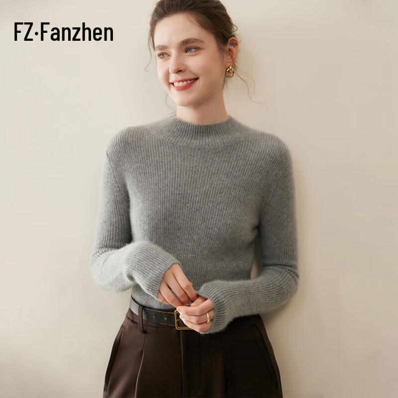 Fanzhen Women's Thickened 100% Cashmere Turtleneck Sweater
