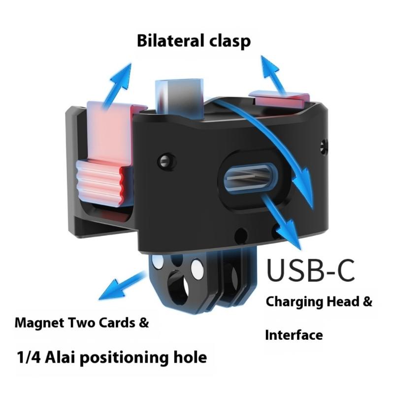 Magnetic Quick Release Charging Base For  Two Card Fast Detach Aluminum Mount With Anti Rotation Design