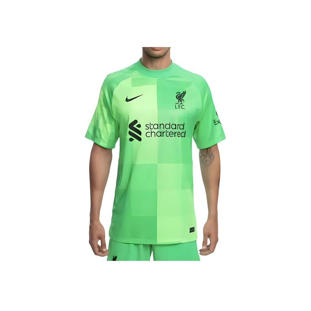 Nike Liverpool 21/22 Season Colorblock Crew Neck Short Sleeve Football Jersey Men Football Jersey Green DB2559-330