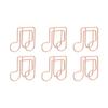 Music Note Shape Paper Clips Rose Gold Electroplating Metal Small Paper Clips Decorative Rustproof Cute Paper Clips