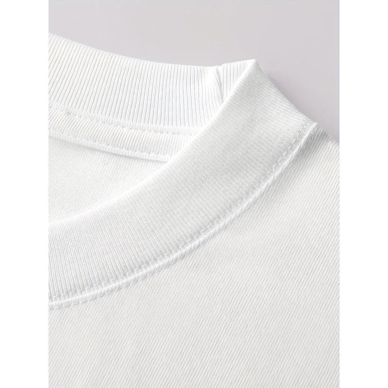 European sizes Men'S Black Bold White Lettering & Emblem Graphic T-Shirt - Streetwear Casual Loose Fit Short Sleeve Round Neck Tee