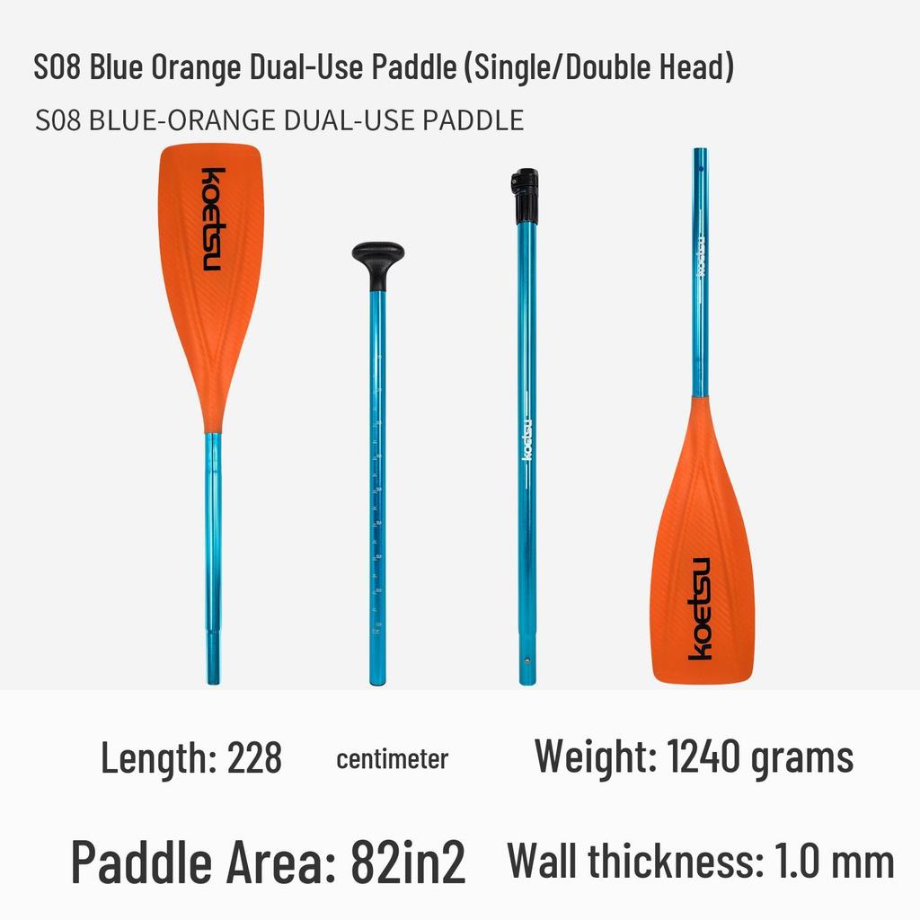 KOETSU Surf Paddleboard Dual-Use Aluminum Paddle: Single/Double Head Kayak & Paddleboard Paddle